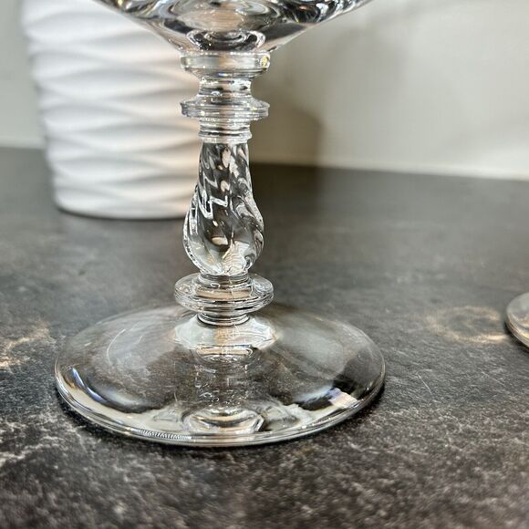 2- Vintage ROCK SHARPE 2003 Etched Crystal Champagne Tall Sherbet Glasses 5” - Picture 4 of 5